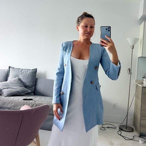 Balmain blazer size S (0-2) light blue - Picture 17 of 17